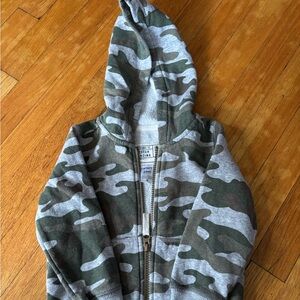 Carters Camo Zip Hoodie for Kids - Gray & Green